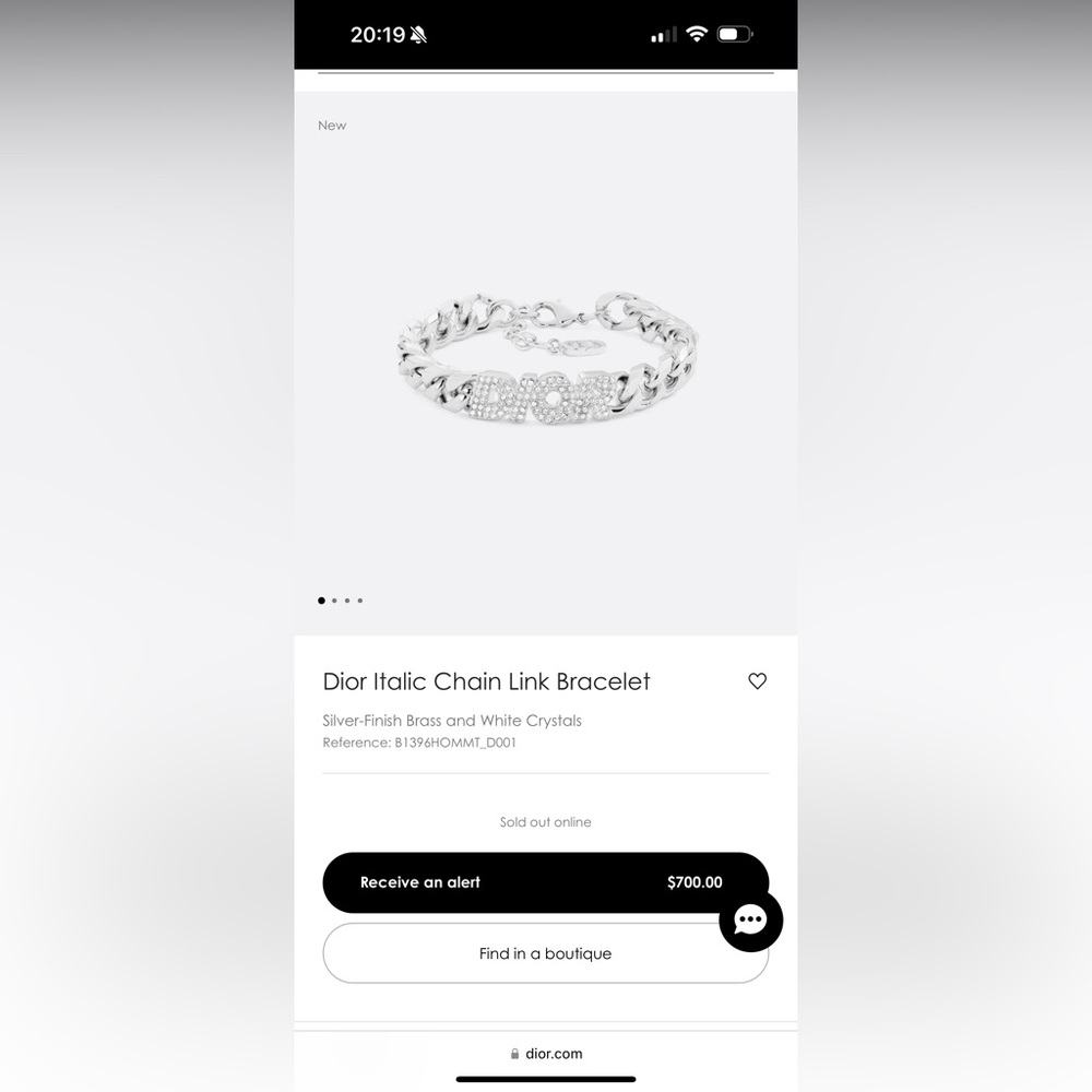 DIOR Italic Chain Link Bracelet